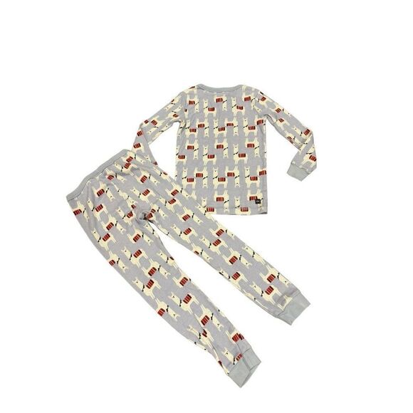 Tea Collection Dressy Llama 2 Piece Cotton Pajama Set Sz 7 - Picture 2 of 5